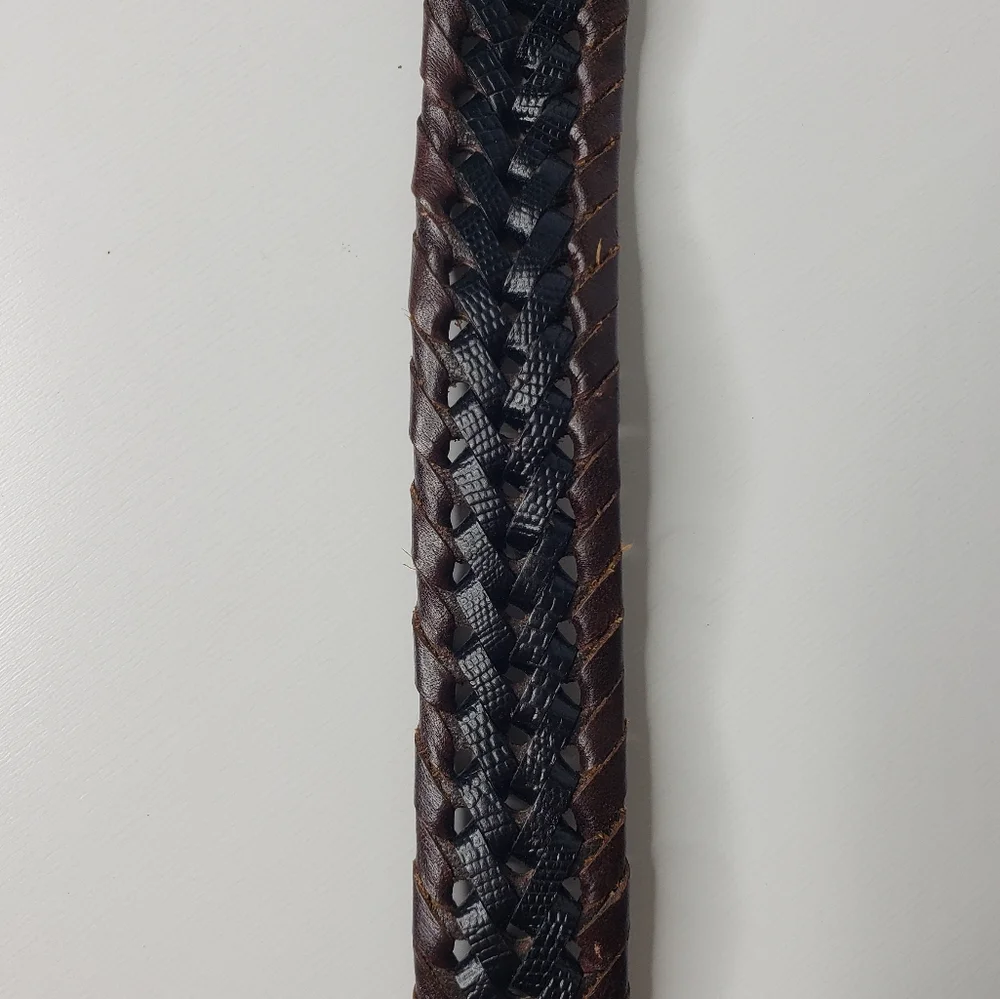 Arden Leather Co. Western Southwest Metalic Buckle End Rodeo Leather Braided Blt